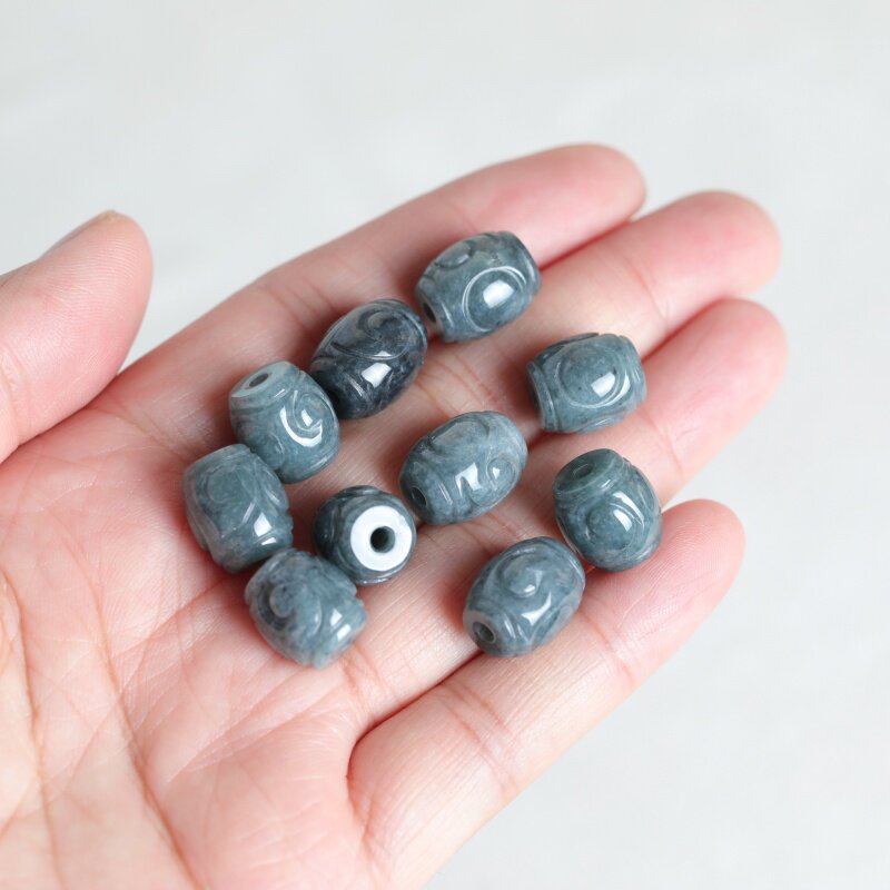 Charm Bracelet Beads - 5PC Doğal Mavi Su Yeşimi Dalgalı