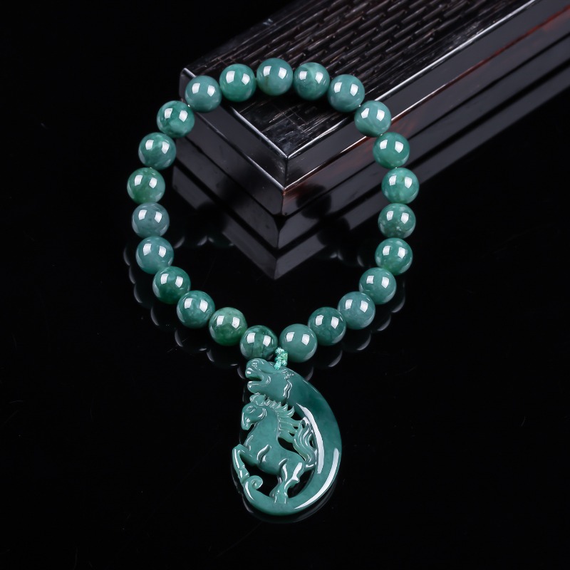 Charm Bracelet Beads - Doğal Yeşim Mavisi Su Zodyak Atı