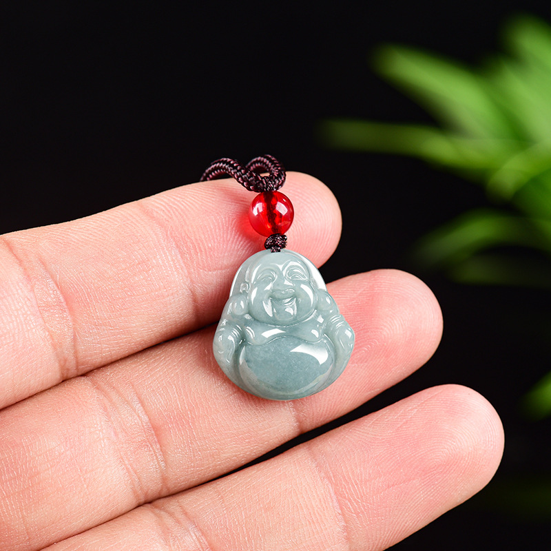 The Jewelry & Watches - Myanmar Jadeite Guanyin Buda Kolye Kolye
