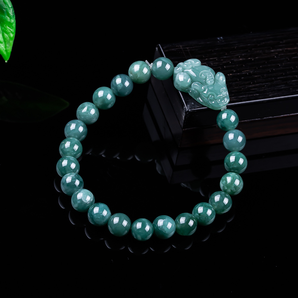 The Jewelry & Watches - Doğal Birmanya Jadeite Pixiu Bilezik Vintage