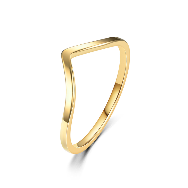 Minimalist Ring Stackable - Minimalist Düzensiz Chevron V Yüzük Ince
