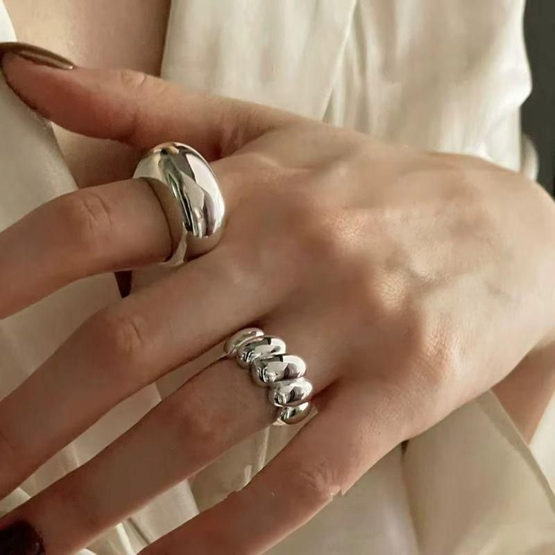 Minimalist Ring Stackable - 2 adet minimalist gümüş yüzük seti,