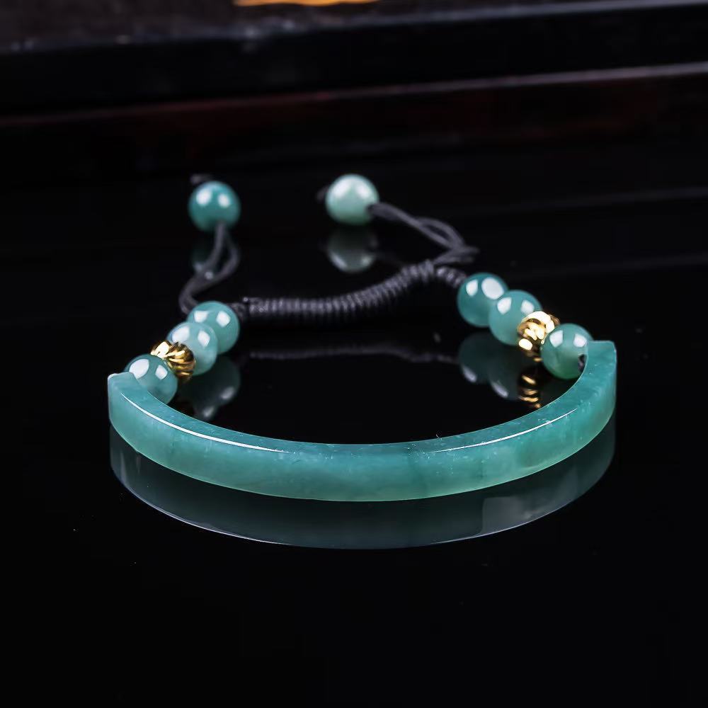 The Jewelry & Watches - Myanmar Jadeite Bilezik Aksesuarları Oyma Taş