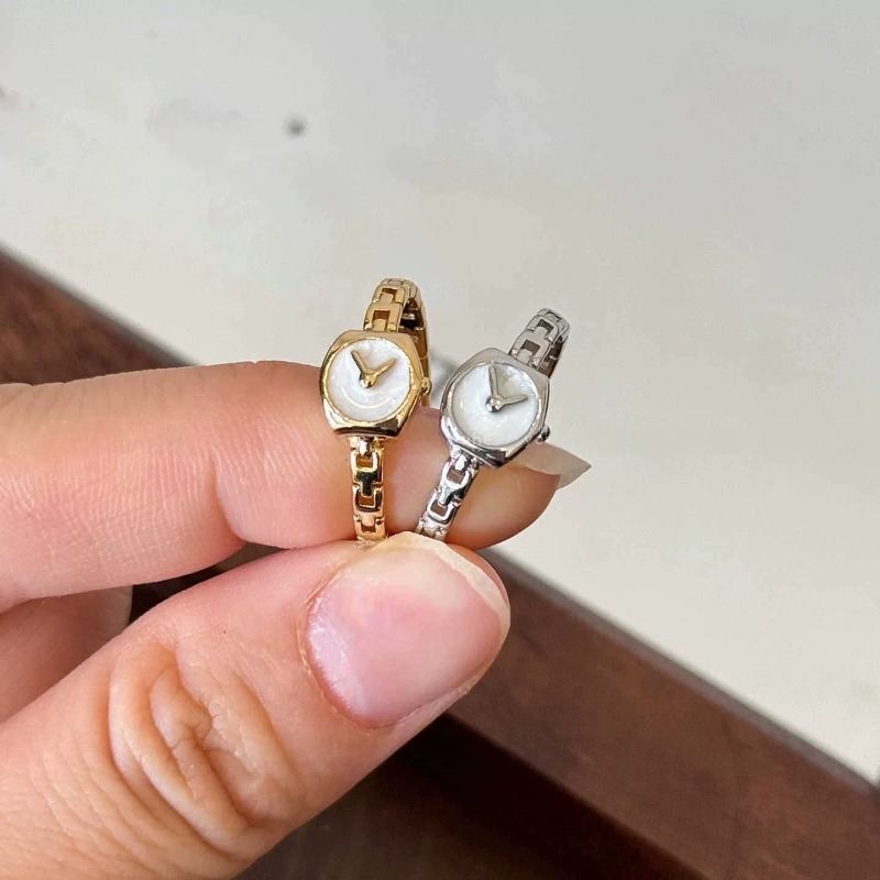 Minimalist Ring Stackable - Benzersiz Saat Şeklinde Açılır Halka Minimalist