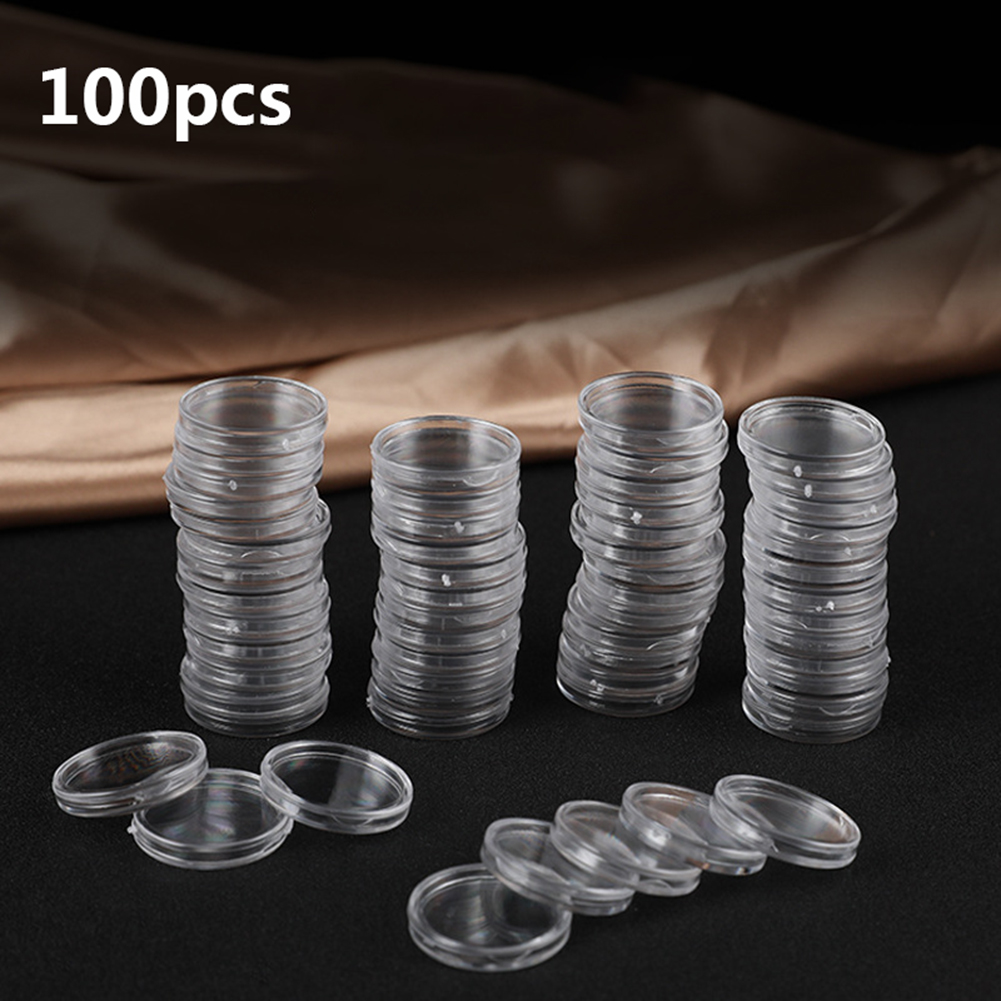 Collectors Coins Jewelry & Watches Of Smithtown Photos - 100 adet Şeffaf Plastik Küçük Yuvarlak