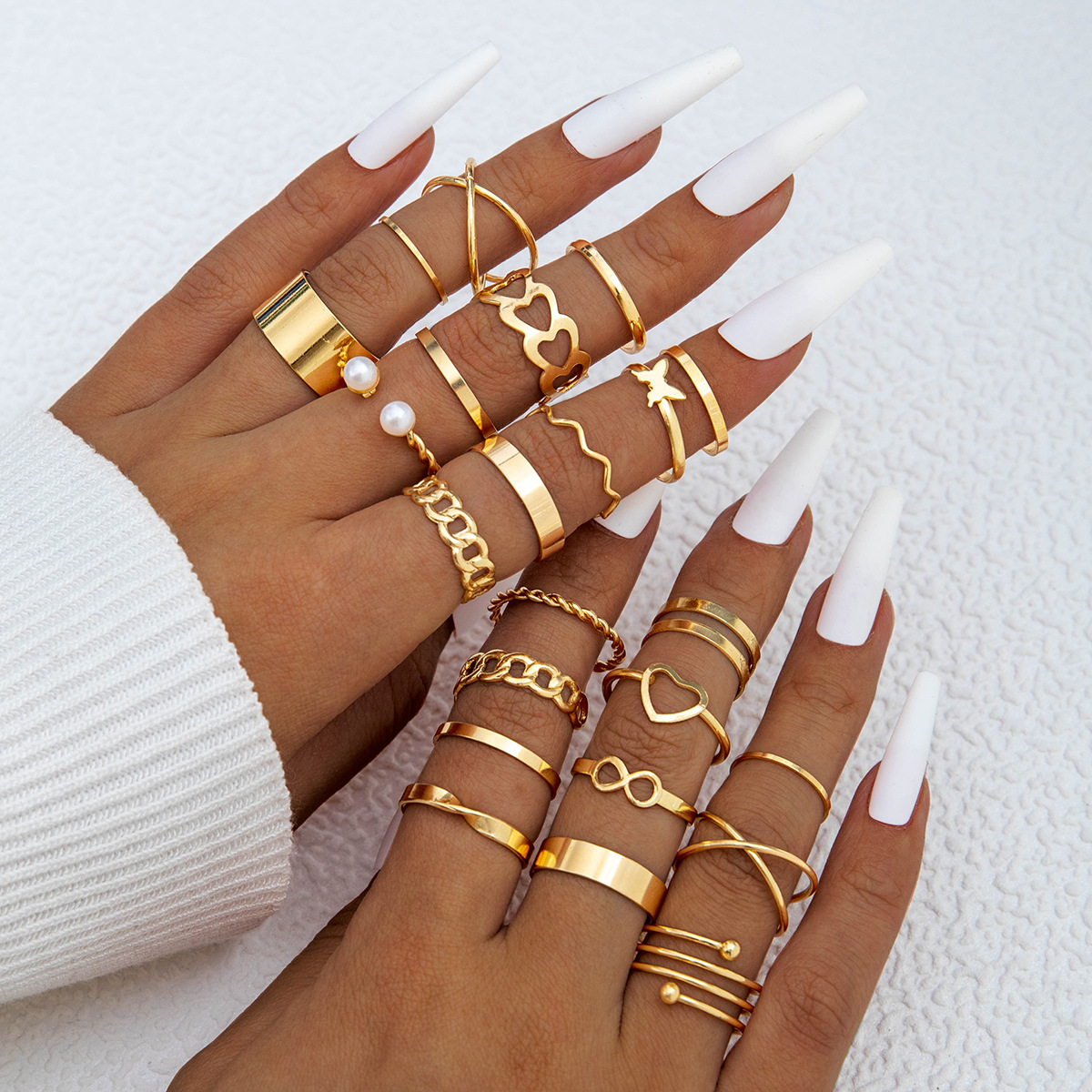 Minimalist Ring Stackable - Kelebek Şekil 8 Yüzük Seti 14/23