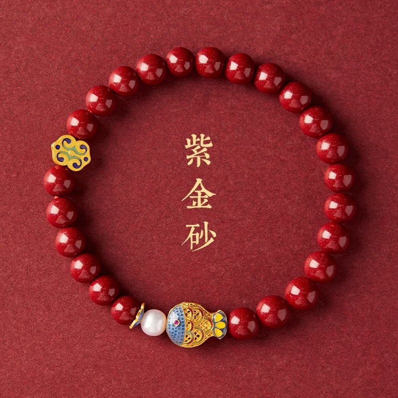 Charm Bracelet Beads - Gerçek Cinnabar Mavi Sazan Bilezik Boncuk