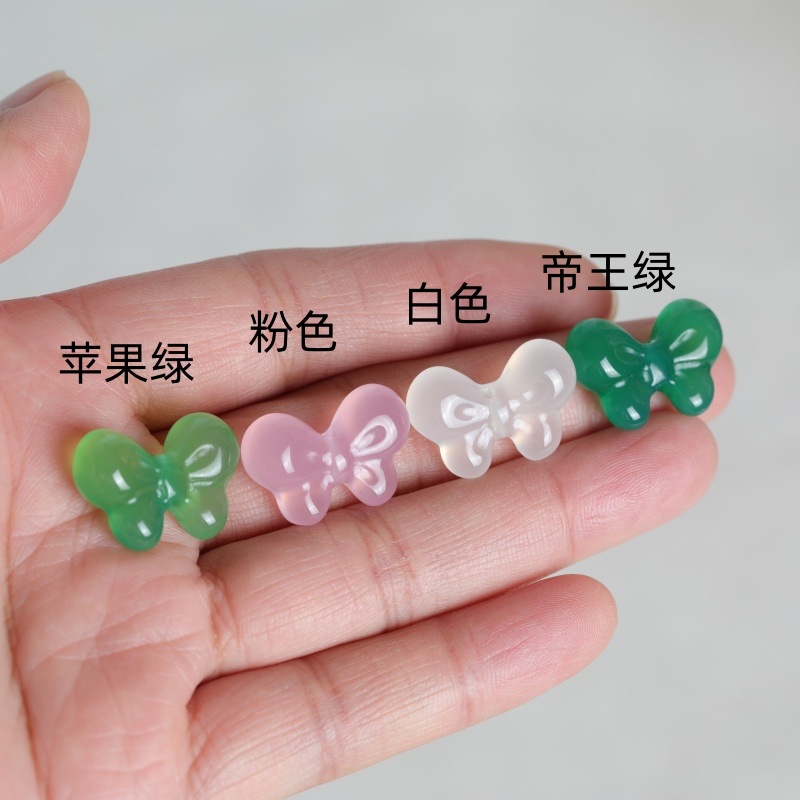 Charm Bracelet Beads - 2 adet doğal kalsedon çift taraflı