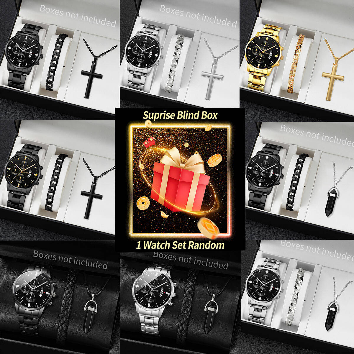 Jewelry Organizer Watches - Sürpriz Gizemli Saat Kör Kutu-3 Adet/takım