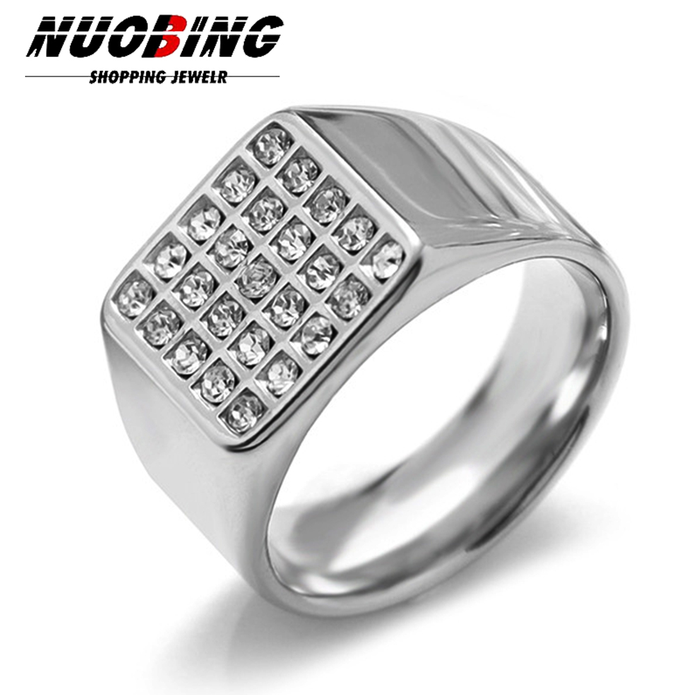 Moissanite Ring - 14mm Narin Parlak Kübik Zirkon Erkekler