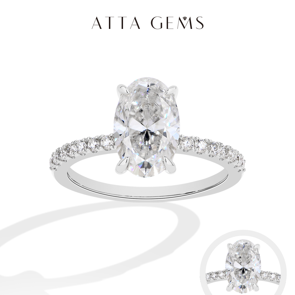 ATTAGEMS Oval Kesim 3.0CT Moza - Moissanite Ring incelemesi ve fiyatı