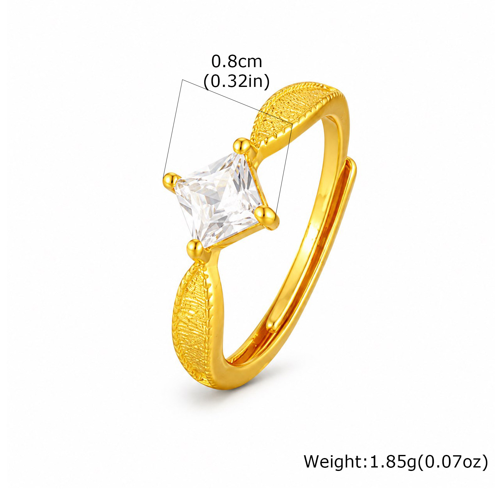 Vnox Trendy Altın Kaplama Kare - Minimalist Ring Stackable incelemesi ve fiyatı