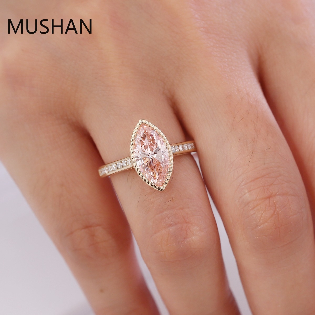 MUSHAN Lüks Özel Tasarım 14K 1 - Moissanite Ring incelemesi ve fiyatı