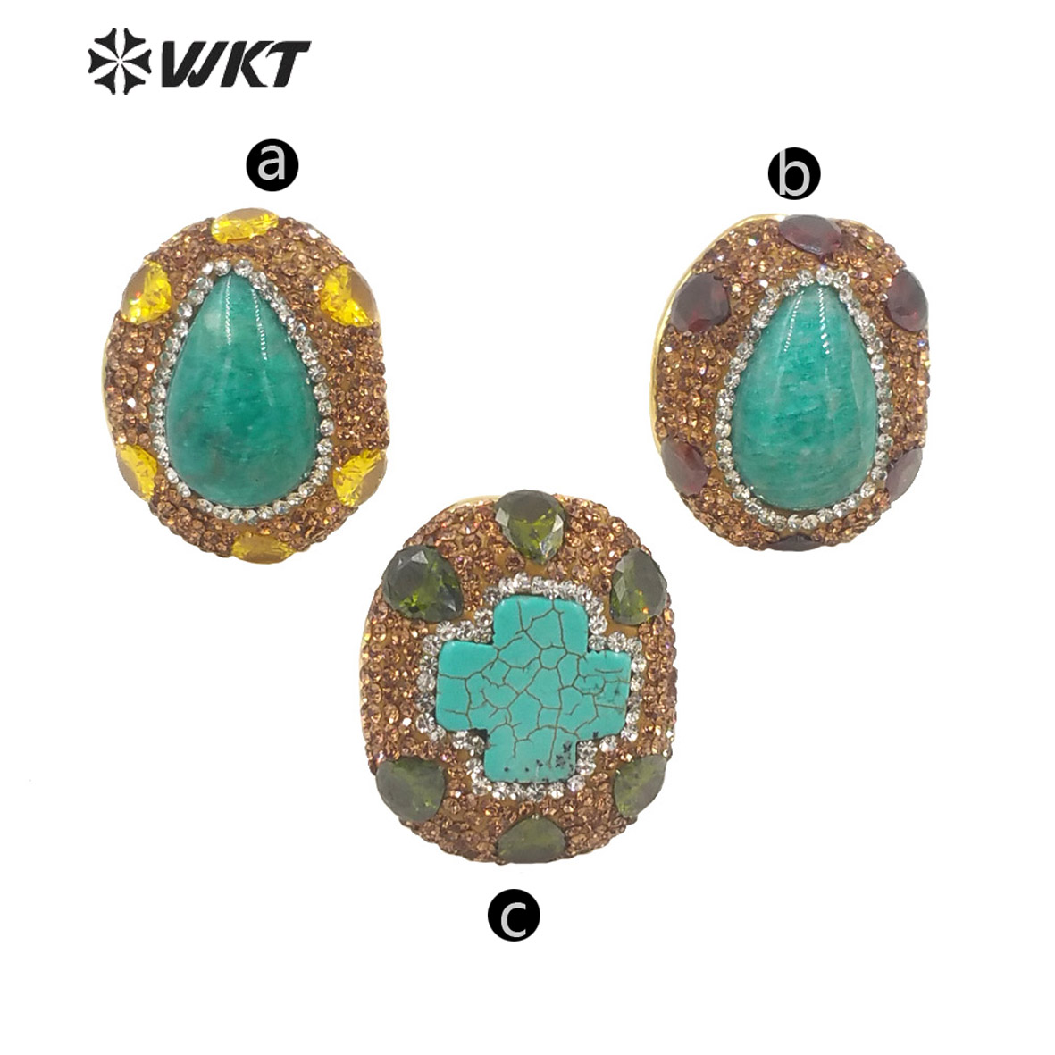 WT-R498 Toptan Doğal Amazonit  - Turquoise Stone Ring incelemesi ve fiyatı