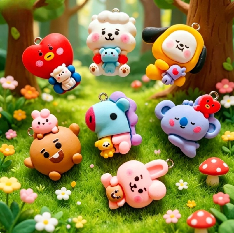 7 adet BT21 Reçine Karikatür F - Charm Bracelet Beads incelemesi ve fiyatı