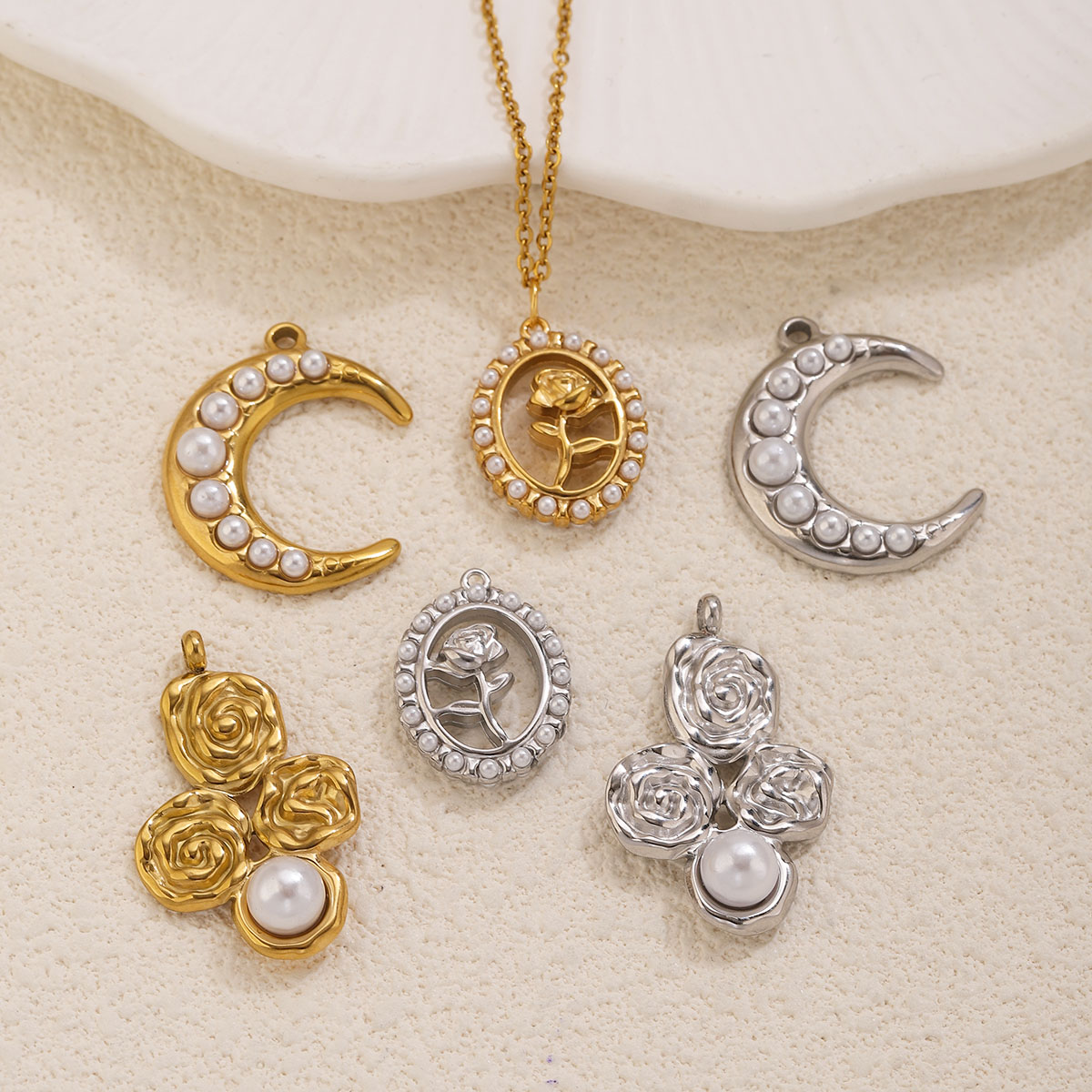 5 adet paslanmaz çelik 18K alt - Moon Star Earrings incelemesi ve fiyatı