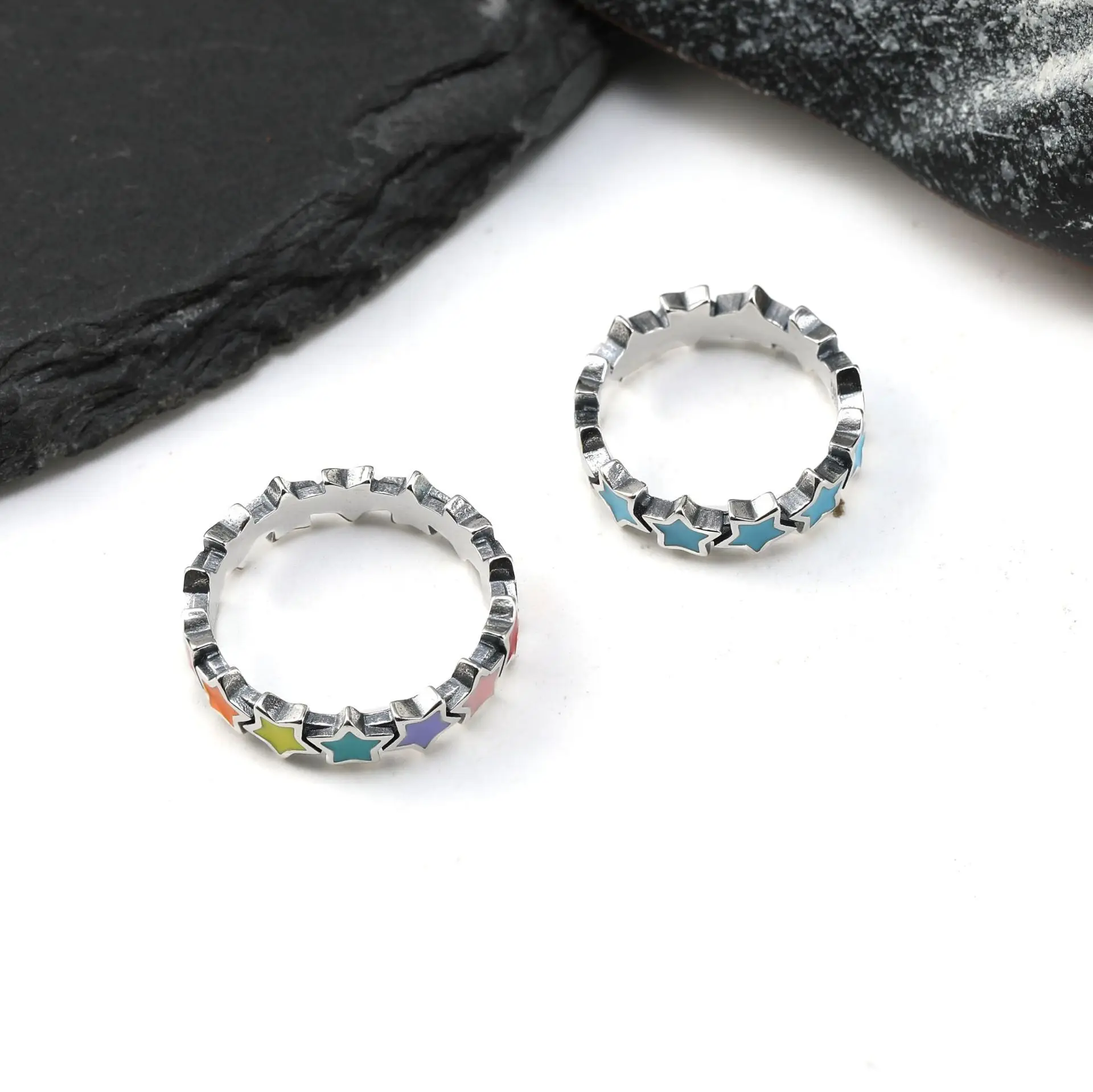 S925 Gümüş Kaplama, Vintage Ta - Minimalist Ring Stackable incelemesi ve fiyatı