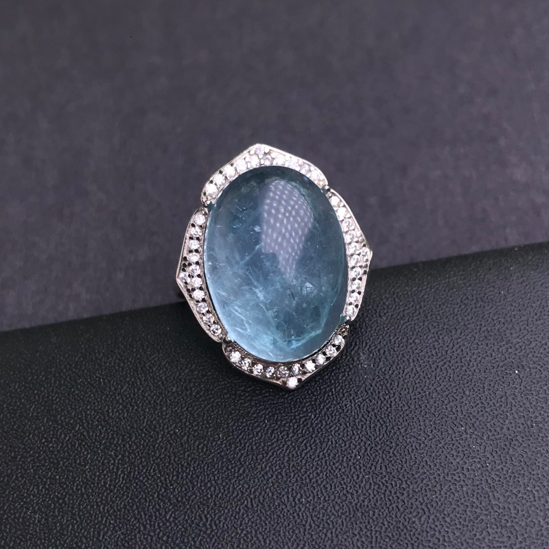 CSJ Büyük Taş Doğal Akuamarin  - Turquoise Stone Ring incelemesi ve fiyatı